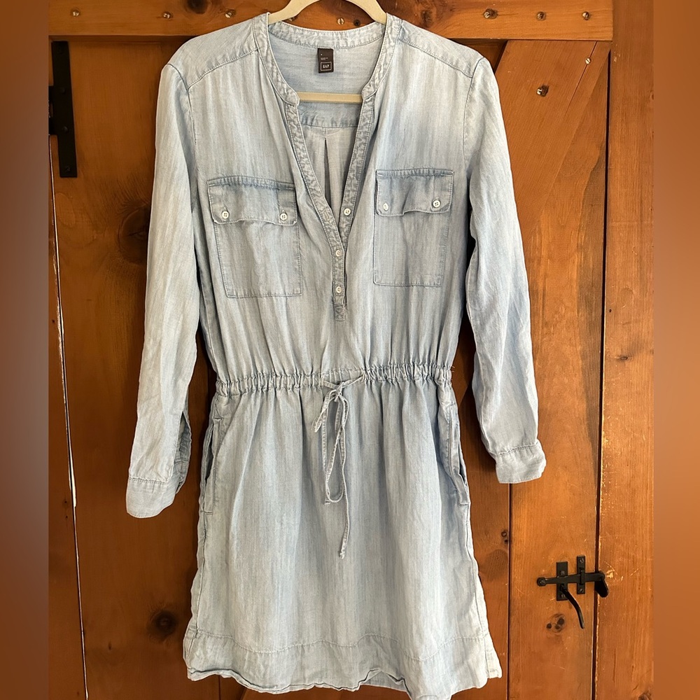Gap Chambray Jean Shirt Dress Sz S